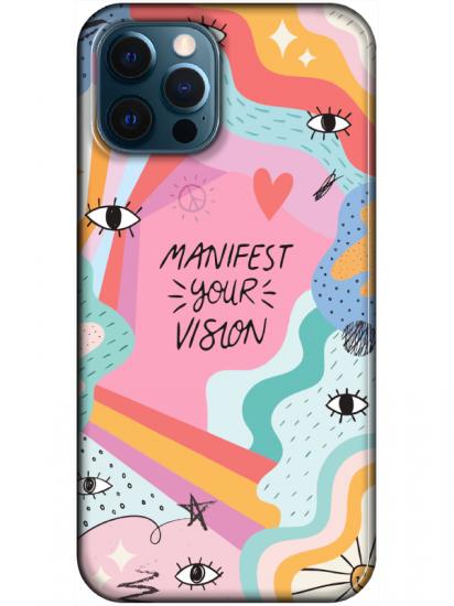 iPhone 12 Pro Manifest Your Vision Pembe Telefon Kılıfı