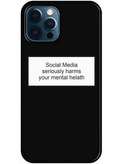 iPhone 12 Pro Social Media Siyah Telefon Kılıfı