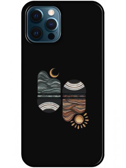 iPhone 12 Pro Sunset Wave Siyah Telefon Kılıfı