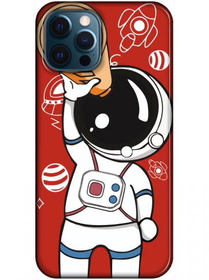 iPhone 12 Pro Astronot Kırmızı Telefon Kılıfı