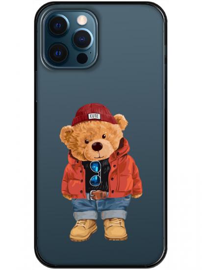 iPhone 12 Pro Max Teddy Bear Şeffaf Telefon Kılıfı