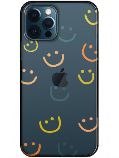 iPhone 12 Pro Max Emoji Gülen Yüz Şeffaf Telefon Kılıfı