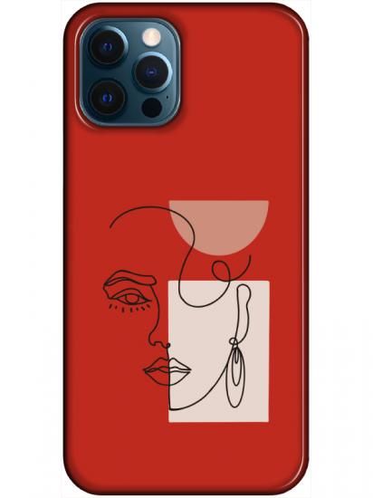 iPhone 12 Pro Max Women Art Kırmızı Telefon Kılıfı