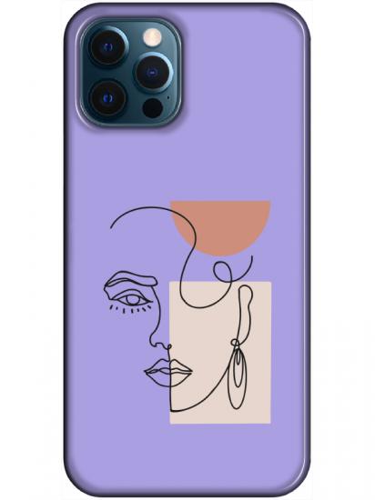 iPhone 12 Pro Max Women Art Lila Telefon Kılıfı