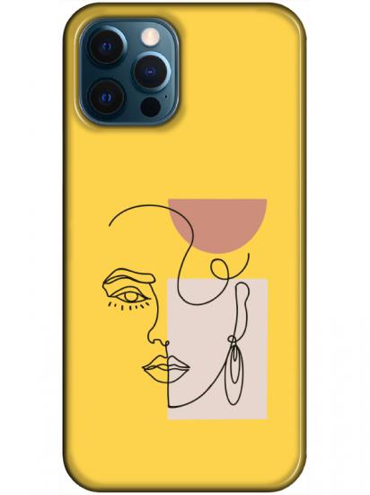 iPhone 12 Pro Max Women Art Sarı Telefon Kılıfı