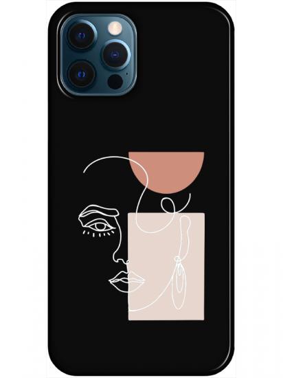 iPhone 12 Pro Max Women Art Siyah Telefon Kılıfı