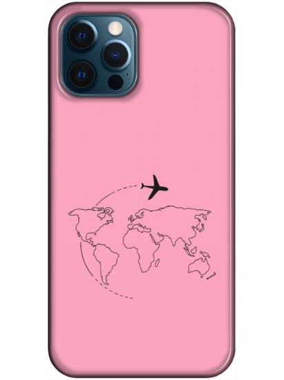 iPhone 12 Pro MaxFace Art Pembe Telefon Kılıfı