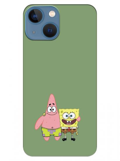 iPhone 13 Sünger Bob Ve Patrickstar Yeşil Telefon Kılıfı