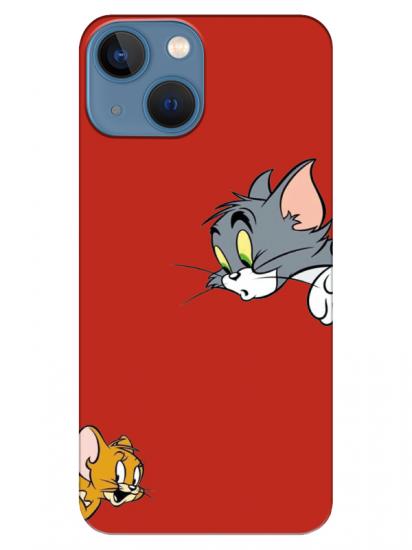 iPhone 13 Tom And Jerry Kırmızı Telefon Kılıfı