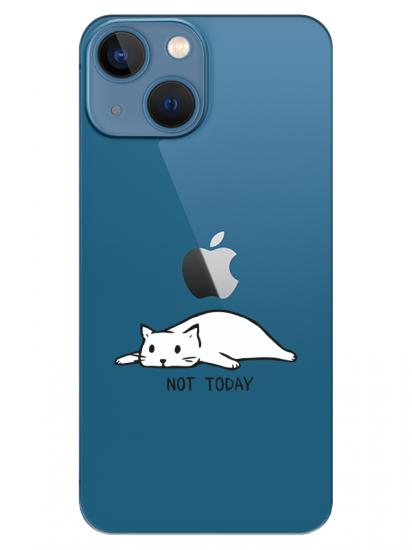 iPhone 13 Not Today Kedi Şeffaf Telefon Kılıfı