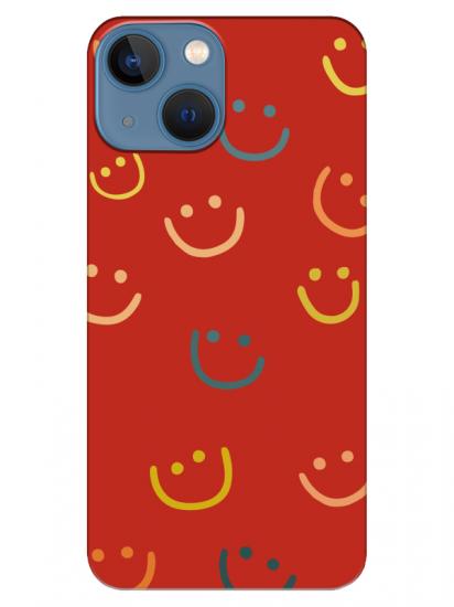 iPhone 13 Emoji Gülen Yüz Kırmızı Telefon Kılıfı