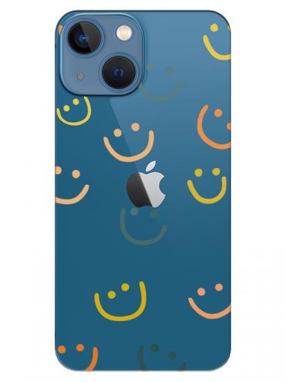 iPhone 13 Emoji Gülen Yüz Şeffaf Telefon Kılıfı