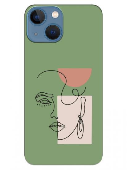 iPhone 13 Women Art Yeşil Telefon Kılıfı