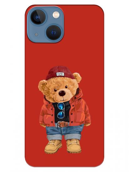 iPhone 13 mini Teddy Bear Kırmızı Telefon Kılıfı