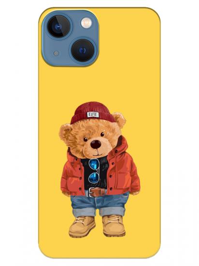 iPhone 13 mini Teddy Bear Sarı Telefon Kılıfı