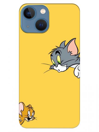 iPhone 13 mini Tom And Jerry Sarı Telefon Kılıfı