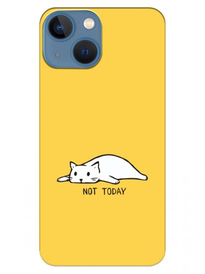 iPhone 13 mini Not Today Kedi Sarı Telefon Kılıfı