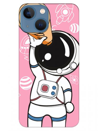 iPhone 13 mini Astronot Pembe Telefon Kılıfı