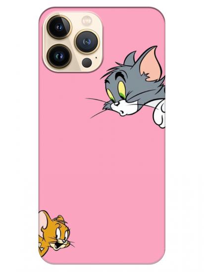 iPhone 13 Pro Tom And Jerry Pembe Telefon Kılıfı