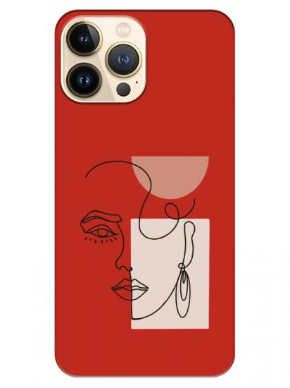 iPhone 13 Pro Max Women Art Kırmızı Telefon Kılıfı