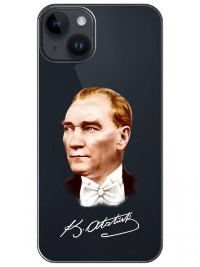 iPhone 14 Atatürk İmzalı Şeffaf Telefon Kılıfı