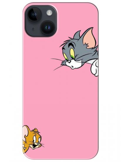 iPhone 14 Tom And Jerry Pembe Telefon Kılıfı