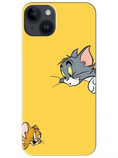 iPhone 14 Tom And Jerry Sarı Telefon Kılıfı