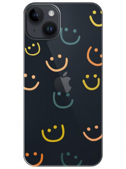 iPhone 14 Emoji Gülen Yüz Şeffaf Telefon Kılıfı