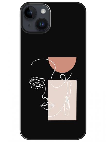 iPhone 14 Women Art Siyah Telefon Kılıfı