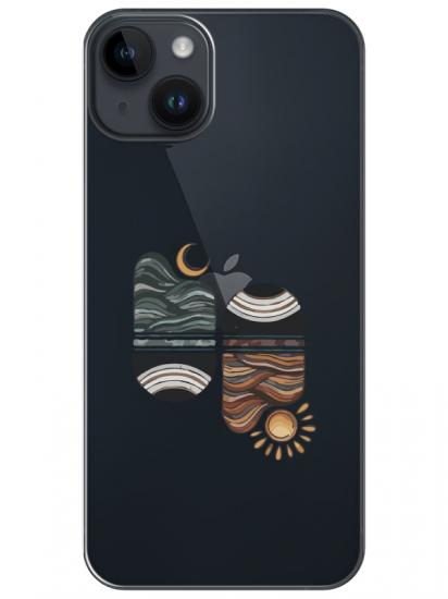 iPhone 14 Sunset Wave Şeffaf Telefon Kılıfı