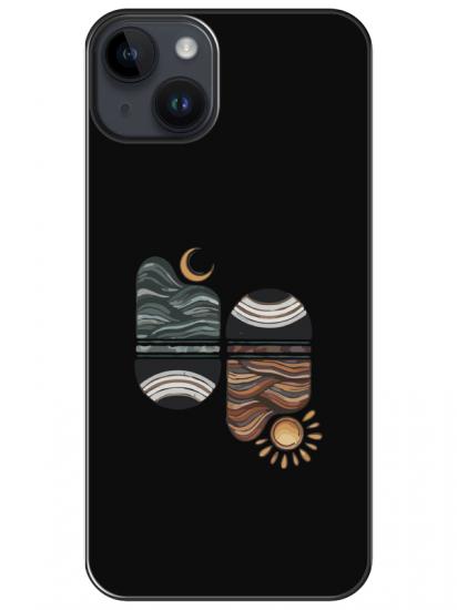 iPhone 14 Sunset Wave Siyah Telefon Kılıfı