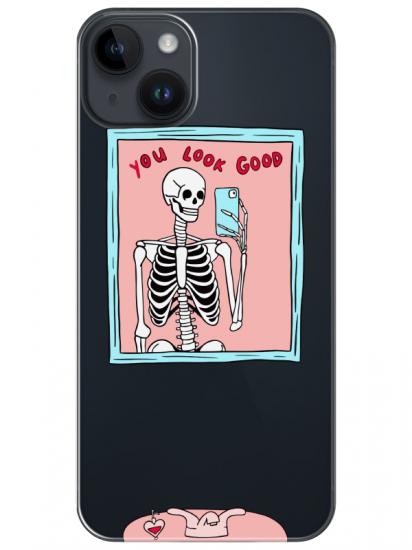 iPhone 14 You Look Good İskelet Şeffaf Telefon Kılıfı