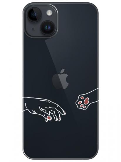 iPhone 14 Hand And Paw Şeffaf Telefon Kılıfı