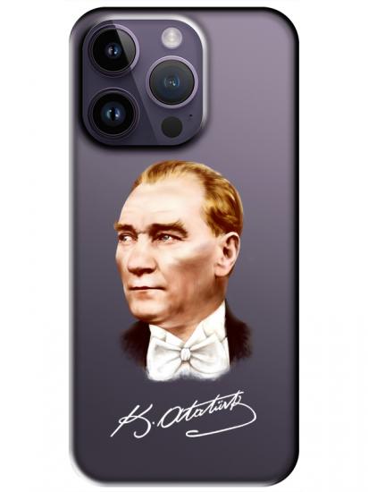 iPhone 14 Pro Atatürk İmzalı Şeffaf Telefon Kılıfı