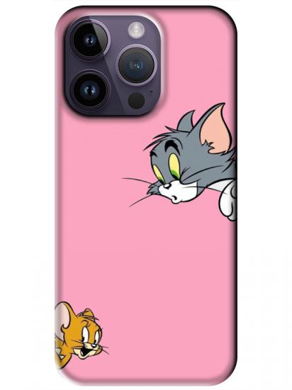 iPhone 14 Pro Tom And Jerry Pembe Telefon Kılıfı