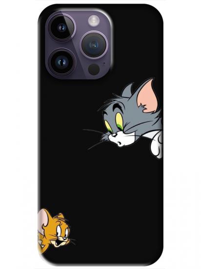 iPhone 14 Pro Tom And Jerry Siyah Telefon Kılıfı