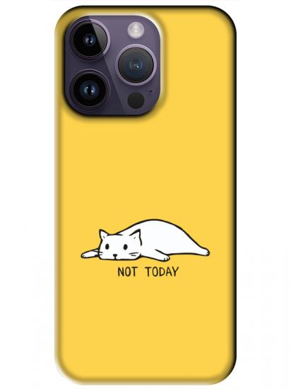 iPhone 14 Pro Not Today Kedi Sarı Telefon Kılıfı