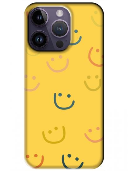 iPhone 14 Pro Emoji Gülen Yüz Sarı Telefon Kılıfı