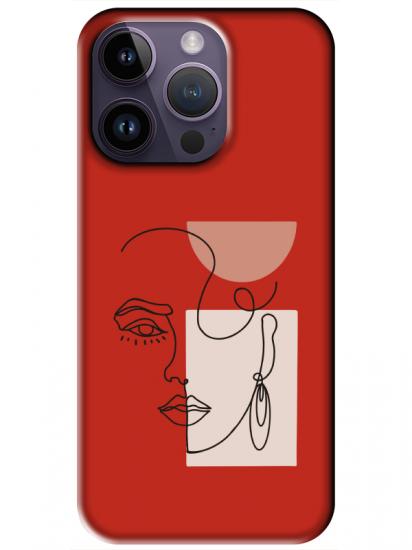 iPhone 14 Pro Women Art Kırmızı Telefon Kılıfı