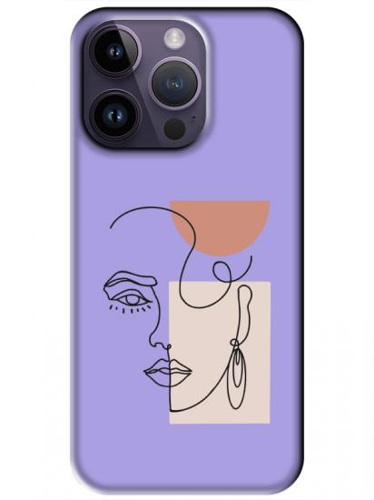 iPhone 14 Pro Women Art Lila Telefon Kılıfı