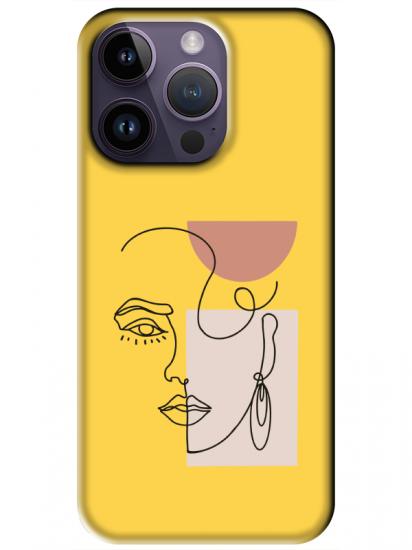 iPhone 14 Pro Women Art Sarı Telefon Kılıfı