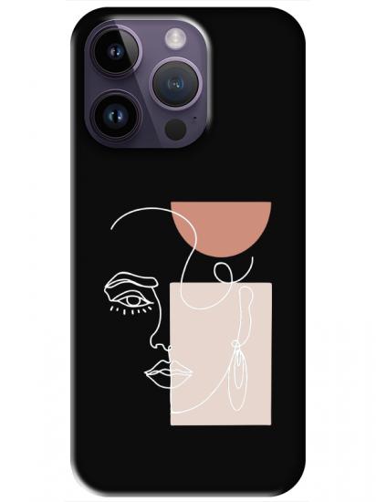 iPhone 14 Pro Women Art Siyah Telefon Kılıfı