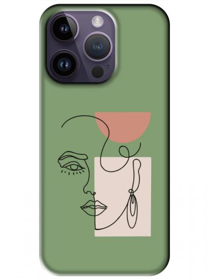 iPhone 14 Pro Women Art Yeşil Telefon Kılıfı