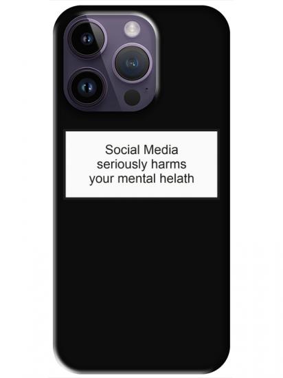 iPhone 14 Pro Social Media Siyah Telefon Kılıfı