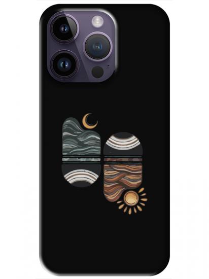 iPhone 14 Pro Sunset Wave Siyah Telefon Kılıfı