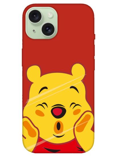 iPhone 15 Winnie The Pooh Kırmızı Telefon Kılıfı