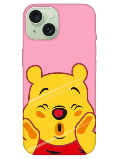 iPhone 15 Winnie The Pooh Pembe Telefon Kılıfı