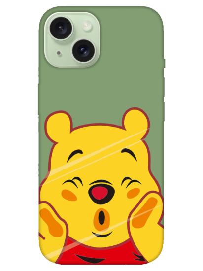 iPhone 15 Plus Winnie The Pooh Yeşil Telefon Kılıfı