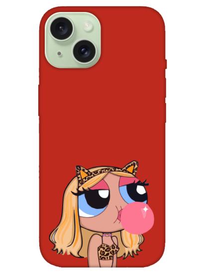 iPhone 15 Powerpuff Girls Kırmızı Telefon Kılıfı