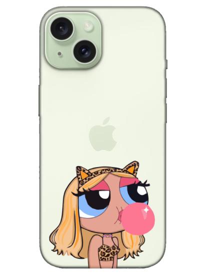 iPhone 15 Powerpuff Girls Şeffaf Telefon Kılıfı